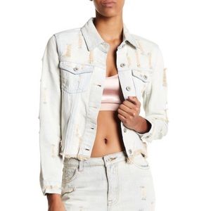 Dance & Marvel Distressed Denim Jacket Size Small